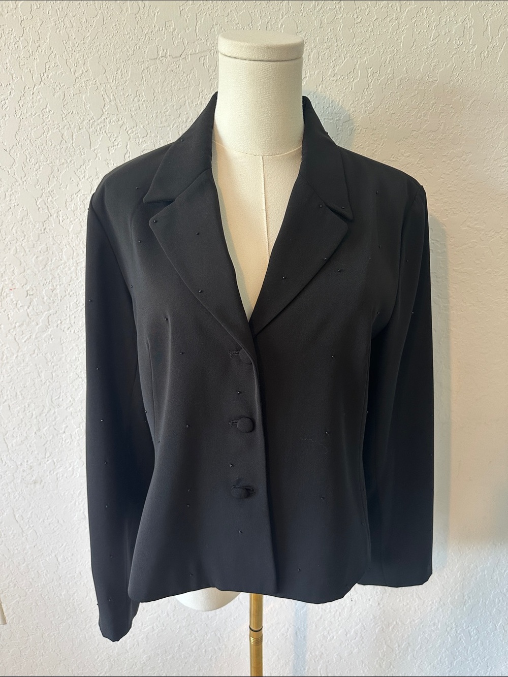 Sophie Chang Studio 8 Elegant Black Beaded  Blazer
